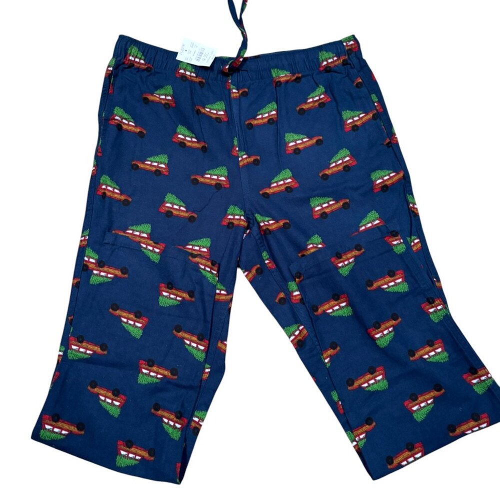 J.crew Cristmas tree on red car Flannel pajama pant in print Size Medium